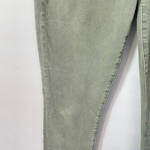 Paige High Rise Raw Hem Straight Leg Jeans Olive Green Size 27 - Picture 5 of 10